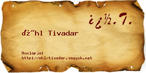 Öhl Tivadar névjegykártya