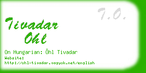 tivadar ohl business card