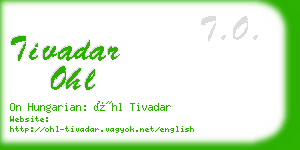 tivadar ohl business card